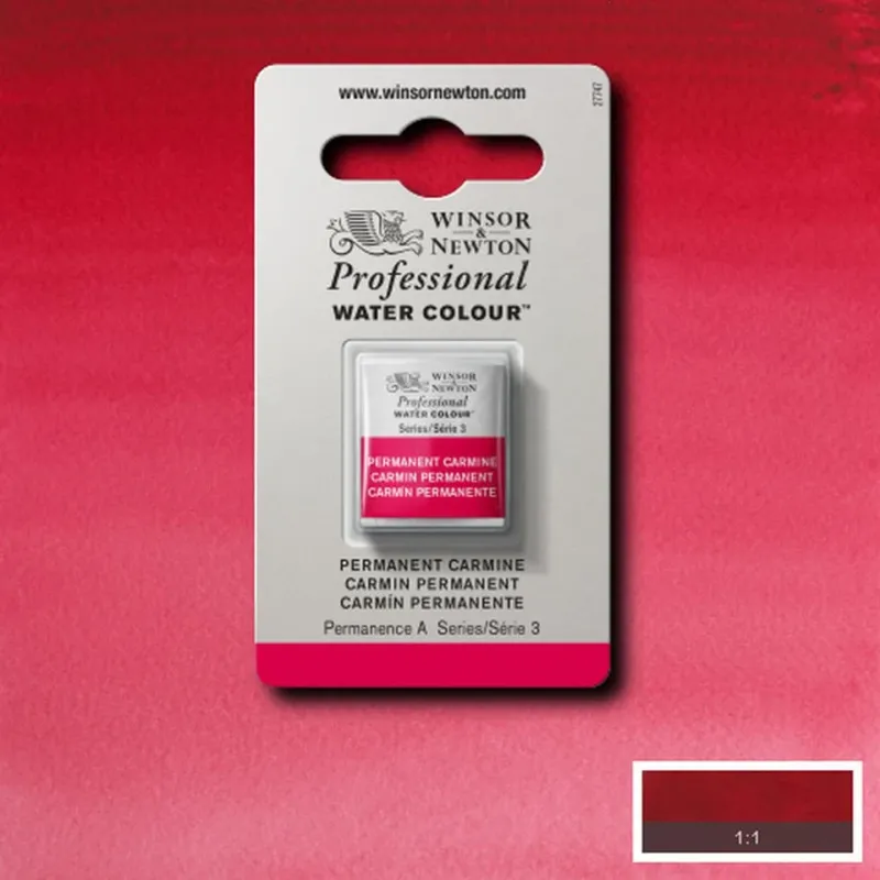 Professional Watercolour Series 3 Half Pan - Permanent Carmine