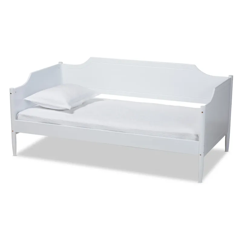 Baxton Studio Alya Classic Traditional Farmhouse White Finished Wood Twin Size Daybed | Daybeds | Modishstore