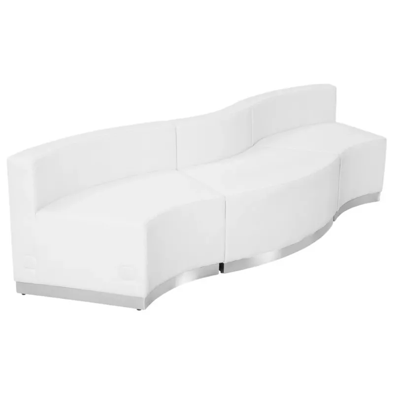 Hercules Alon Series Melrose White Leathersoft Reception Configuration, 3 Pieces By Flash Furniture | Sofas | Modishstore - 1