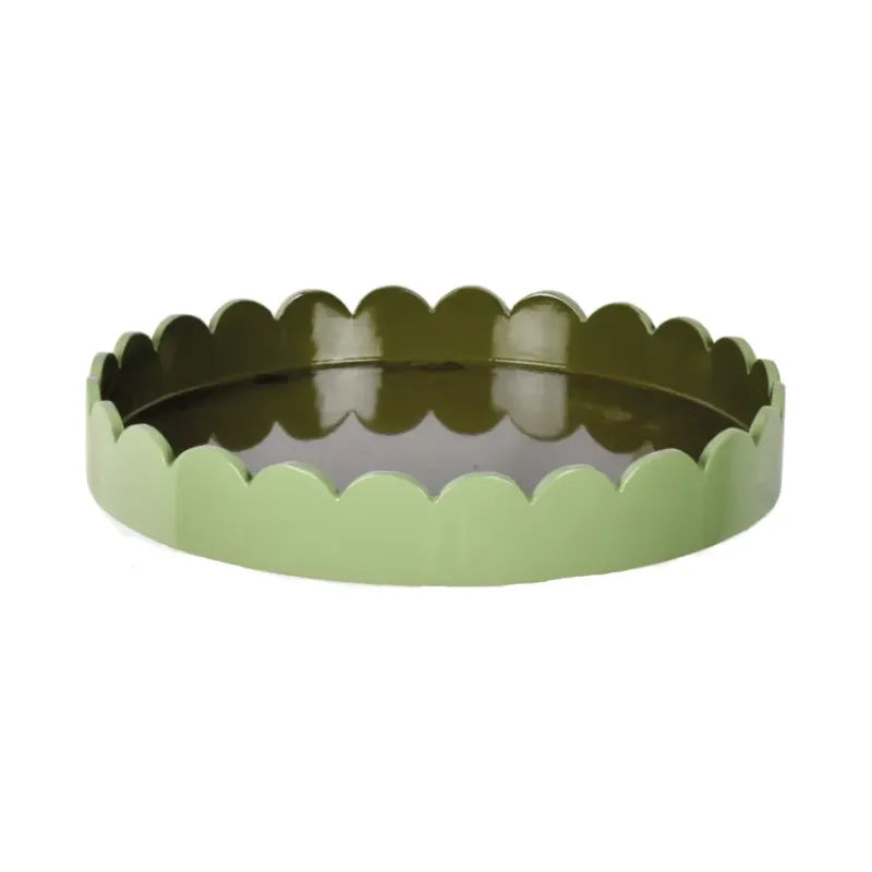 Alice Green Wavy Round Tray, Ø30cm