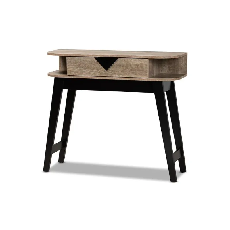 Baxton Studio Wales Modern and Contemporary Light Brown Finished Wood 1-Drawer Console Table | Console Tables | Modishstore