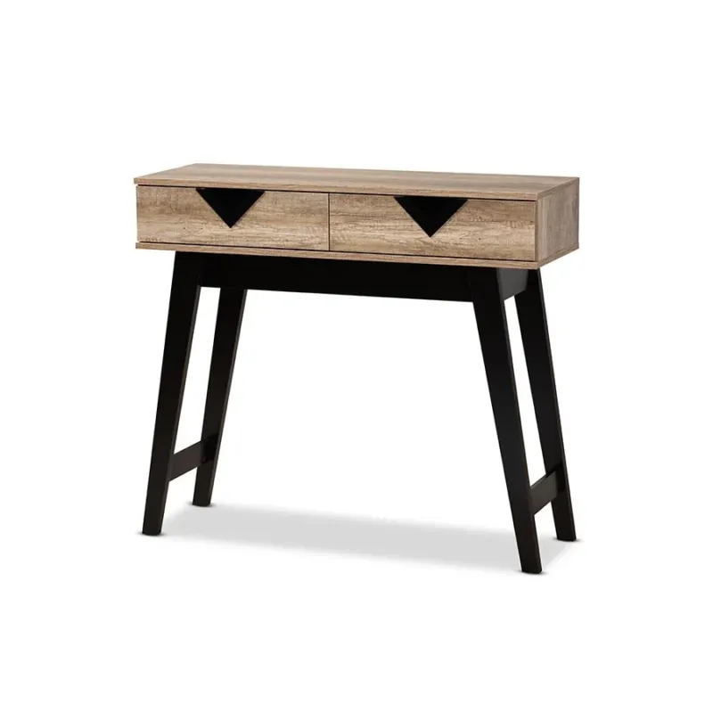 Baxton Studio Wales Modern and Contemporary Light Brown Finished Wood 2-Drawer Console Table | Console Tables | Modishstore