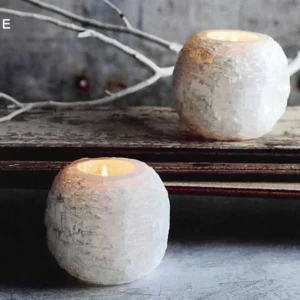 Roost Selenite Snowball Votive Holder - Set of 2 | ModishStore | Holiday