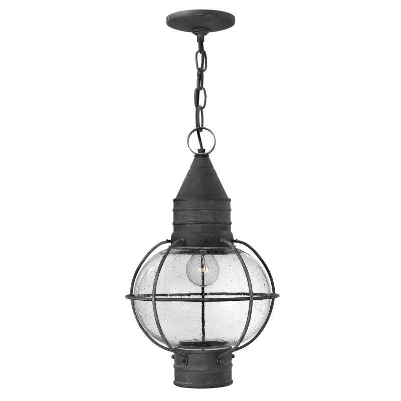 Cape Cod 11" Hanging Lantern | Aged Zinc