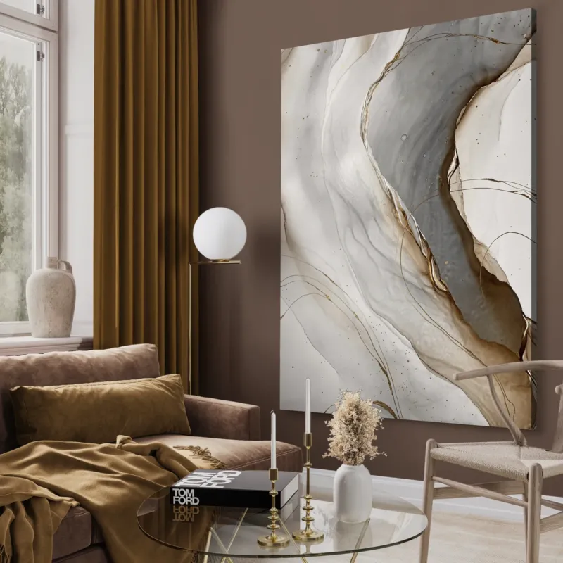 Canvastavla - Golden Seams No1 (45x60)