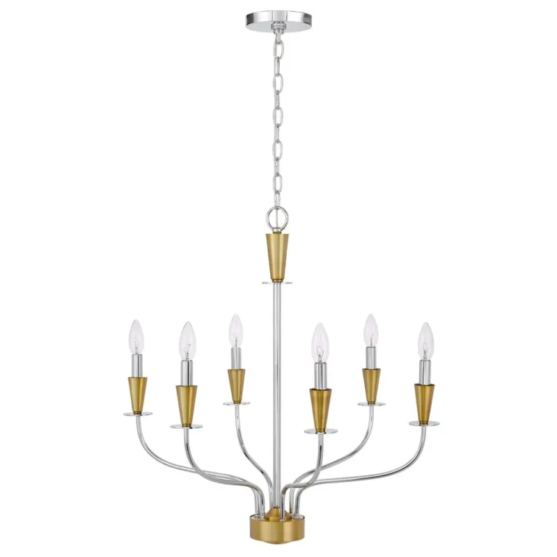 60W X 6 Weston Metal Chandelier By Cal Lighting | Chandeliers | Moidshstore