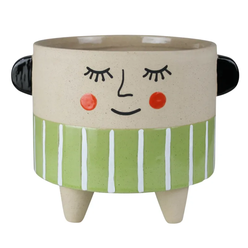 Sweet Face Cachepot, Ceramic - Large Set Of 4 By HomArt | Planters, Troughs & Cachepots | Modishstore
