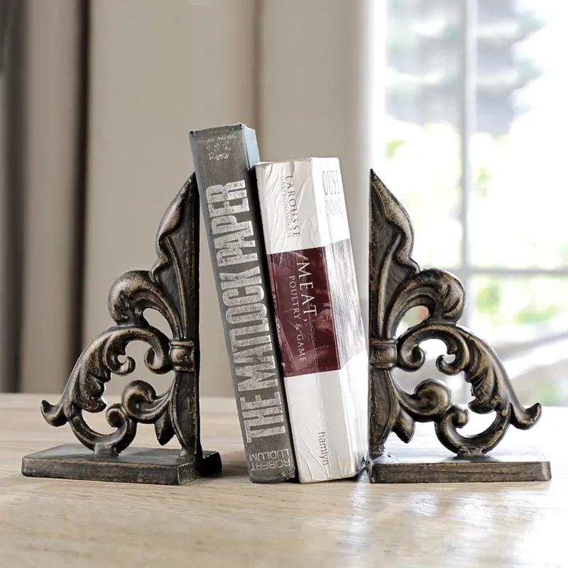 Ornate Fleur de Lis Bookends P By SPI Home | Bookends | Modishstore
