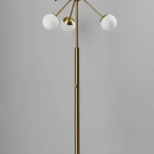 Orbital Sphere Brass Metal LED Floor Lamp By Homeroots | Floor Lamps | Modishstore