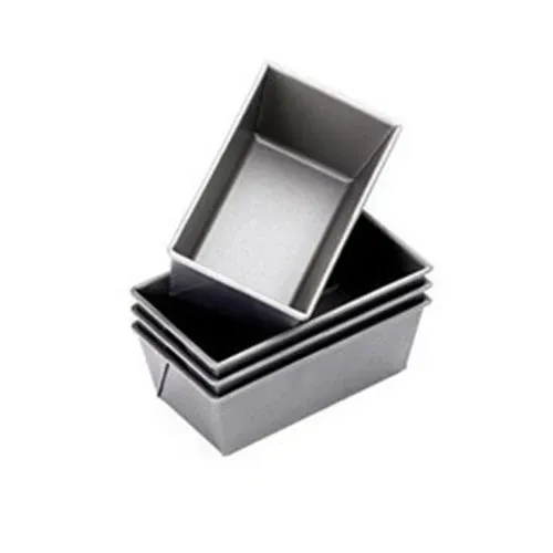 Chicago Metallic Commercial ll Mini Bread / Loaf Pan, 5 3/4" x 3 1/4" x 2 1/4", Glazed Aluminum Steel (4-pack)