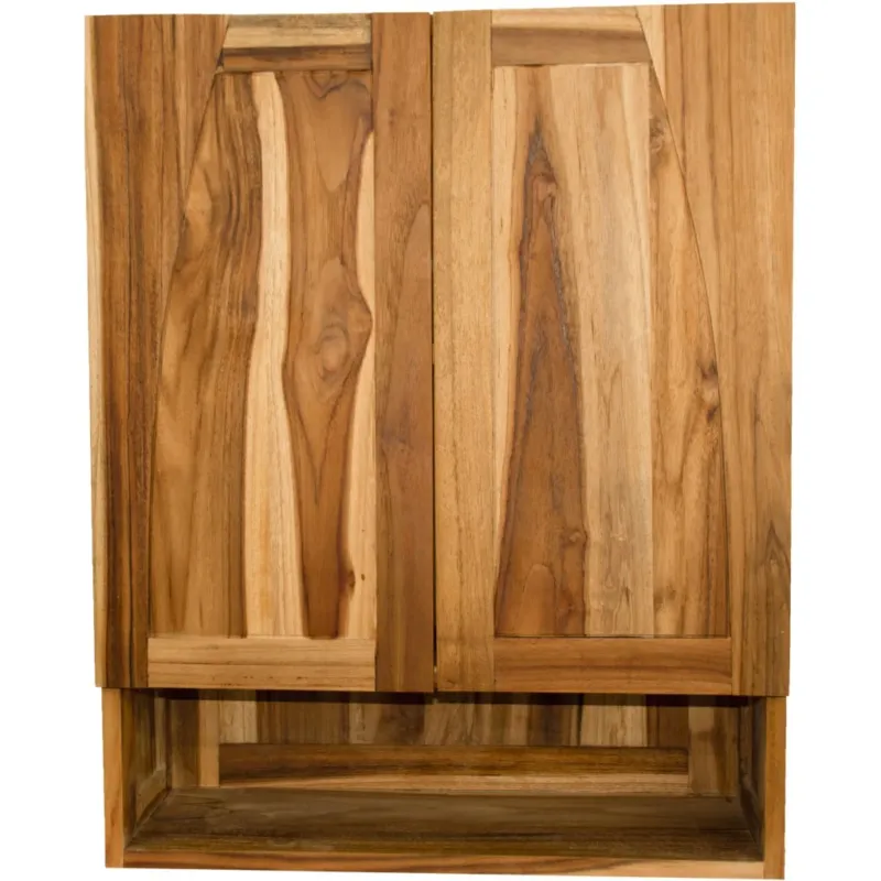 Brown Solid Wood Frame Wall Mounted Accent Cabinet By Homeroots | Cabinets | Modishstore - 1