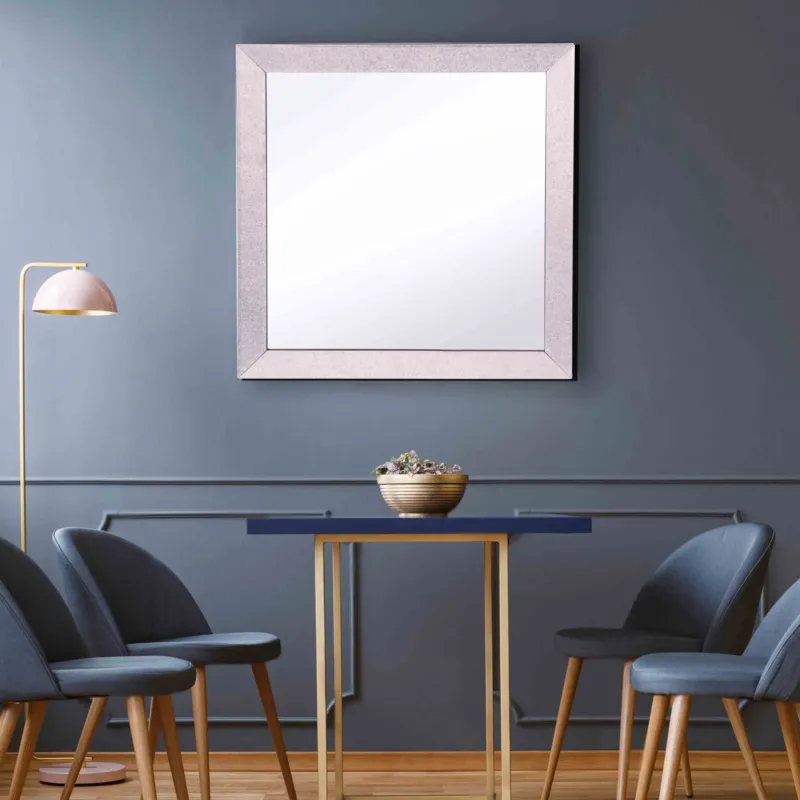 Grey Square Glass Mirror By Homeroots | Mirrors | Modishstore