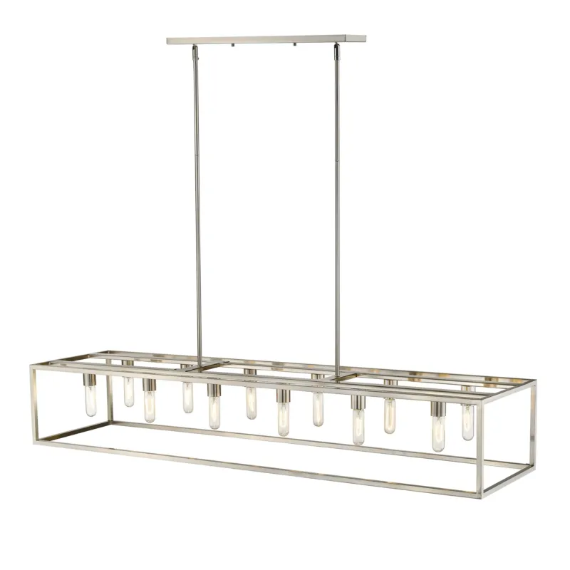 Cobar 12-Light Satin Nickel Island Pendant By Homeroots | Pendant Lamps | Modishstore