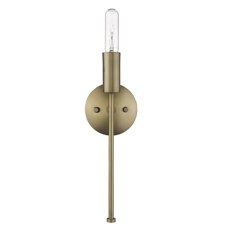 Dull Gold Narrow Bulb Wall Light By Homeroots | Wall Lamps | Modishstore