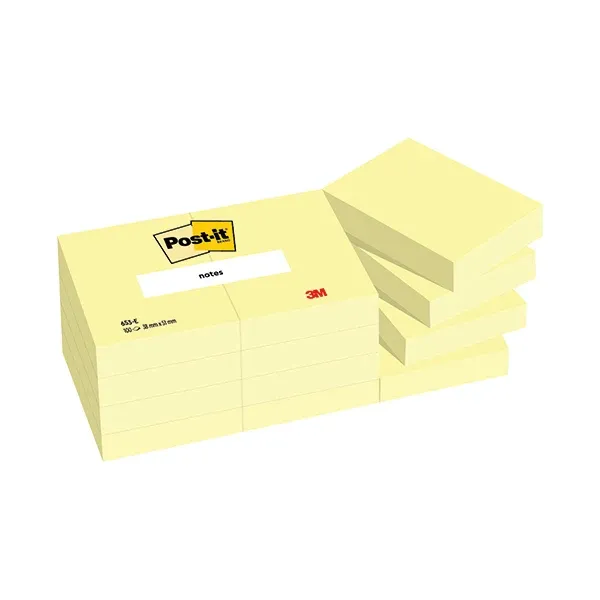 Post-It Notes 51X38 Ylw 100Sh Pk12