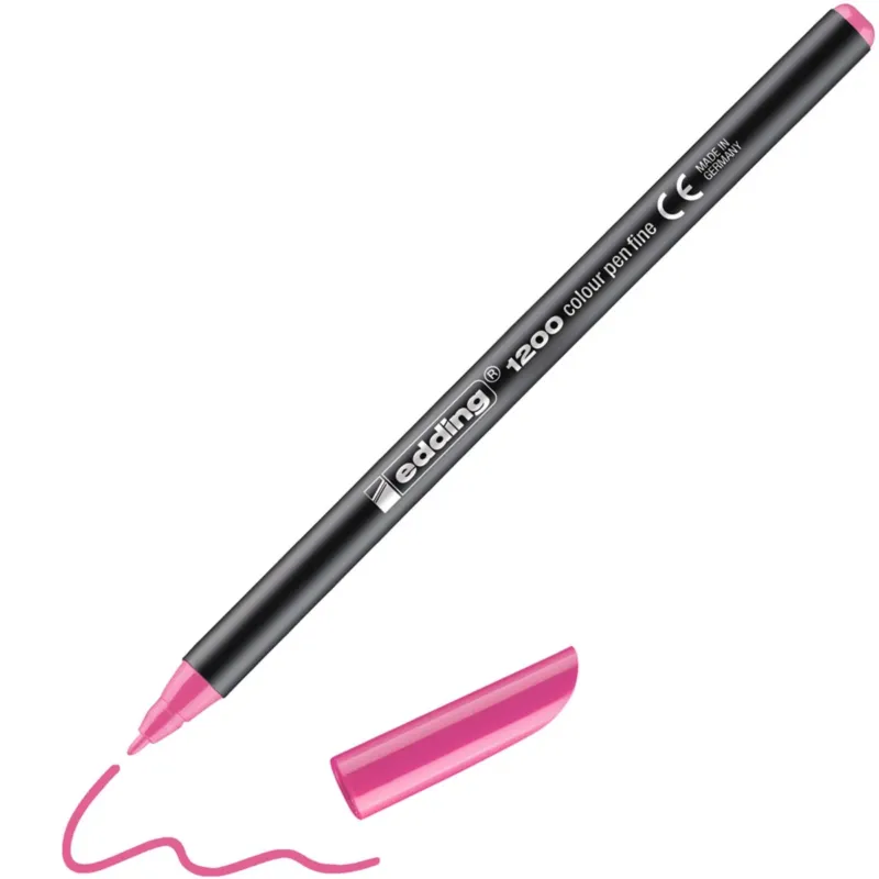 edding 1200 colourpen Fasermaler rosa – Rundspitze 1 mm