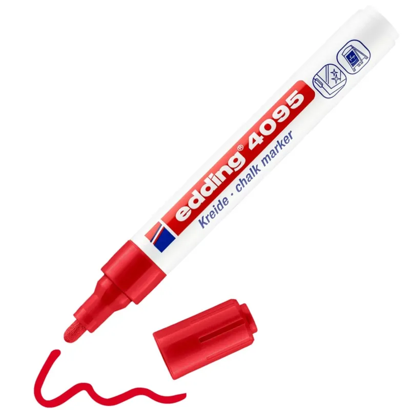 edding 4095 Kreidemarker rot – 2-3 mm, abwischbar