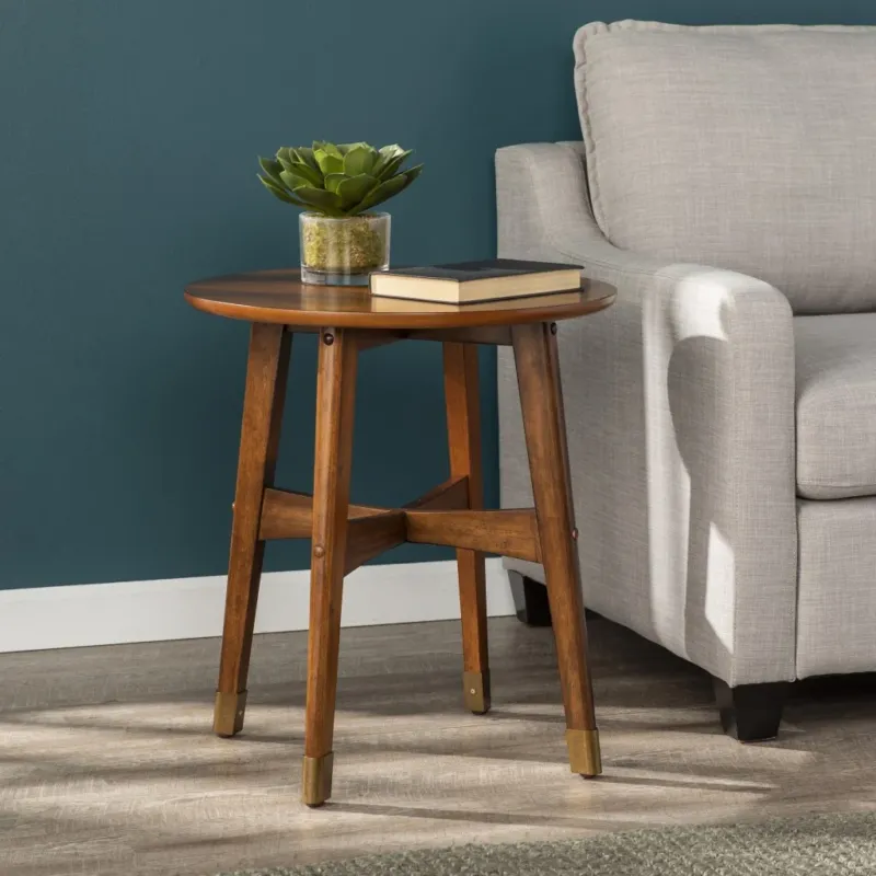 23" Brown Solid Wood And Iron Rectangular End Table By Homeroots | End Tables | Modishstore