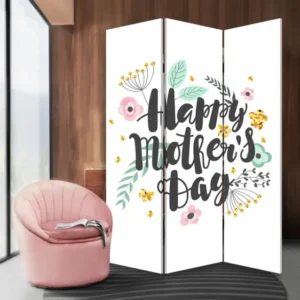 Sweet Floral Mother'S Day Three Panel Room Divider Screen By Homeroots | Room Dividers | Modishstore