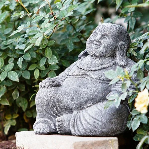 Small Laughing Buddha Set of 2 By Garden Age Supply | Sculptures | Modishstore - 1
