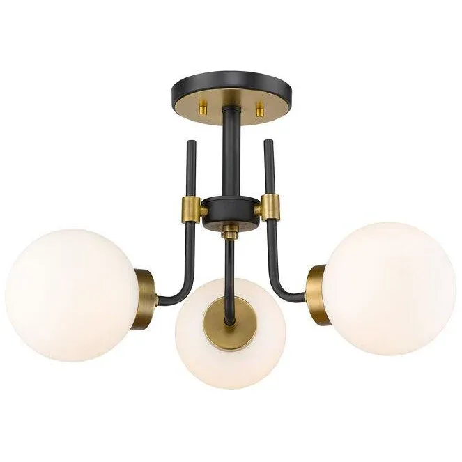 Parsons 3-Light Semi Flush Mount | Olde Brass