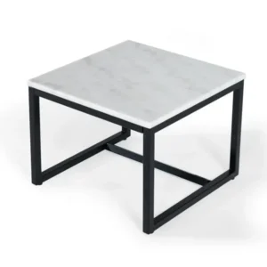 15" Black And White Stone And Metal Square End Table By Homeroots | End Tables | Modishstore