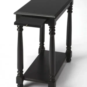 24" Black Manufactured Wood Rectangular End Table With Shelf By Homeroots | End Tables | Modishstore