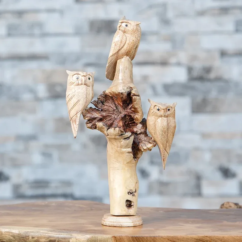 Parasite 3 Owls Set of 2 By Garden Age Supply | Sculptures | Modishstore - 1