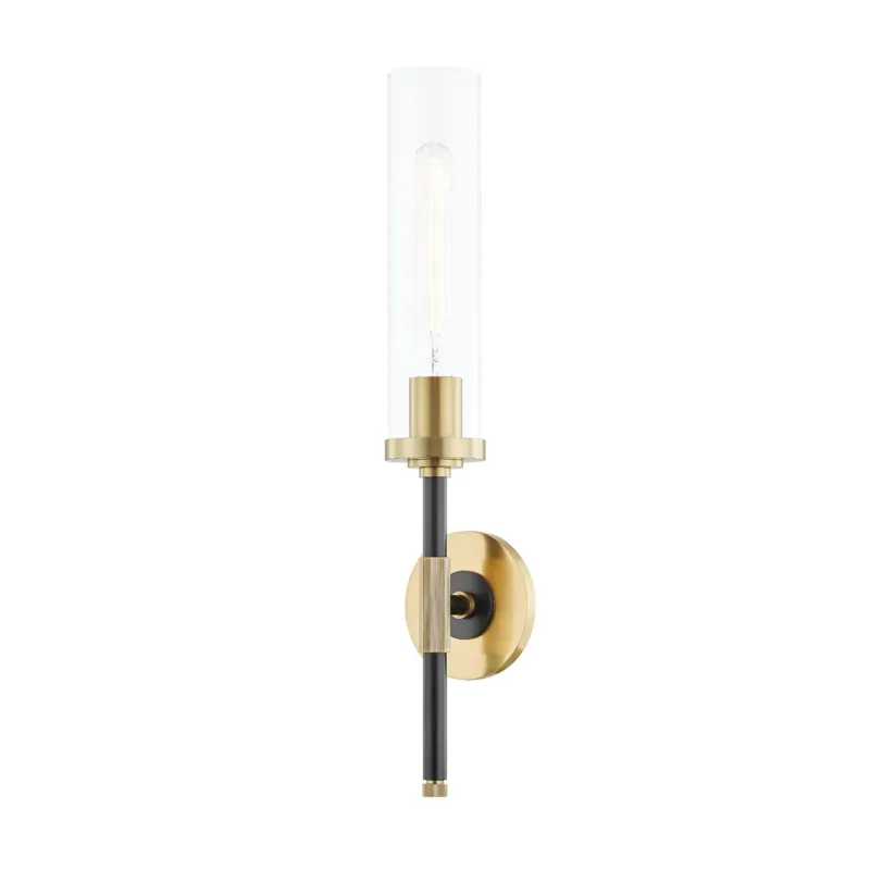 Bowery Clear Wall Sconce | Aged Brass / Old Bronze
