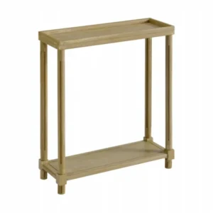 Set Of Two 24" Narrow Distressed Oak Wood End Tables With Shelf By Homeroots | End Tables | Modishstore