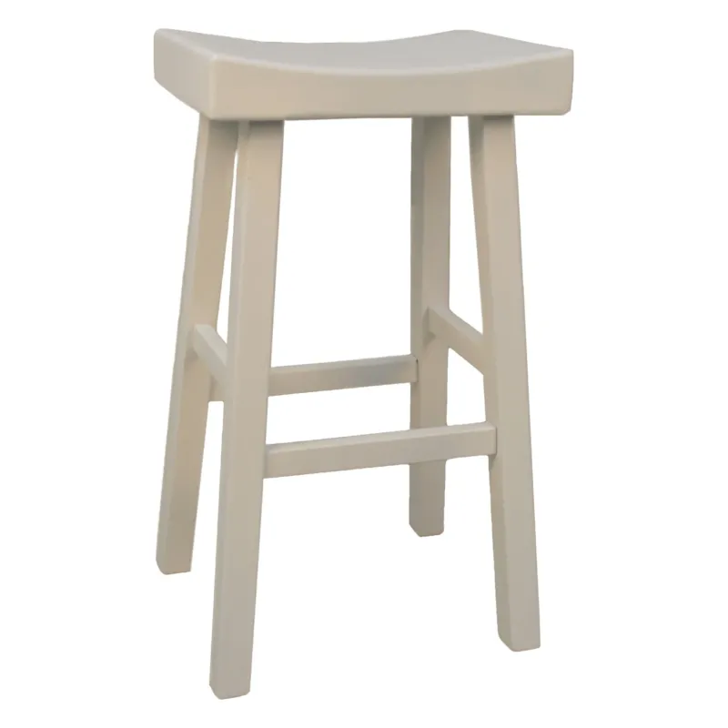 30" White Backless Bar Height Bar Chair With Footrest By Homeroots | Bar Stools | Modishstore