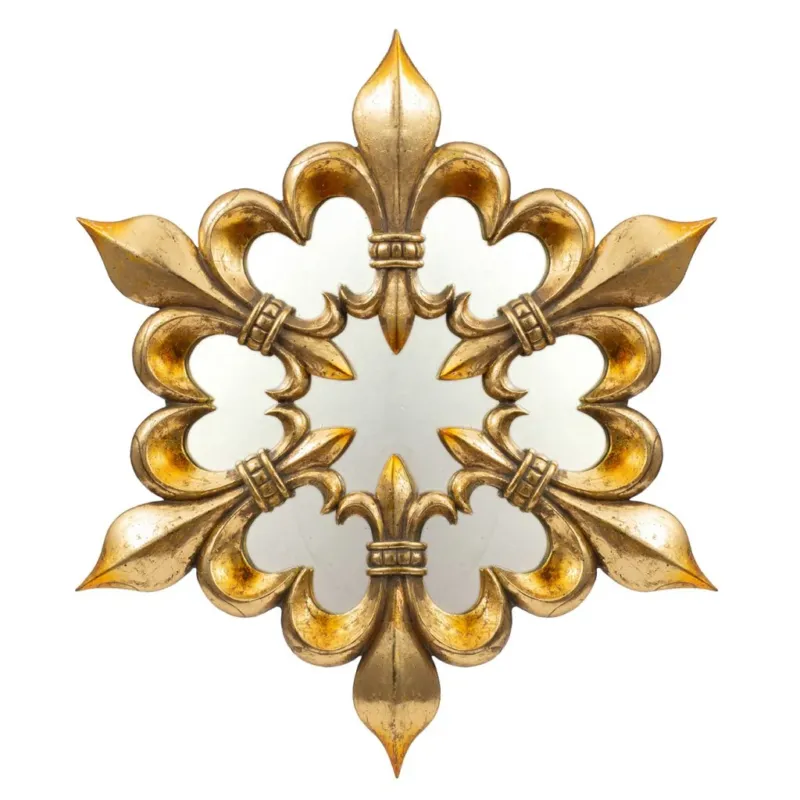 A&B Home Antique Gold Fleur-de-lis Wall Mirror | Mirrors | Modishstore