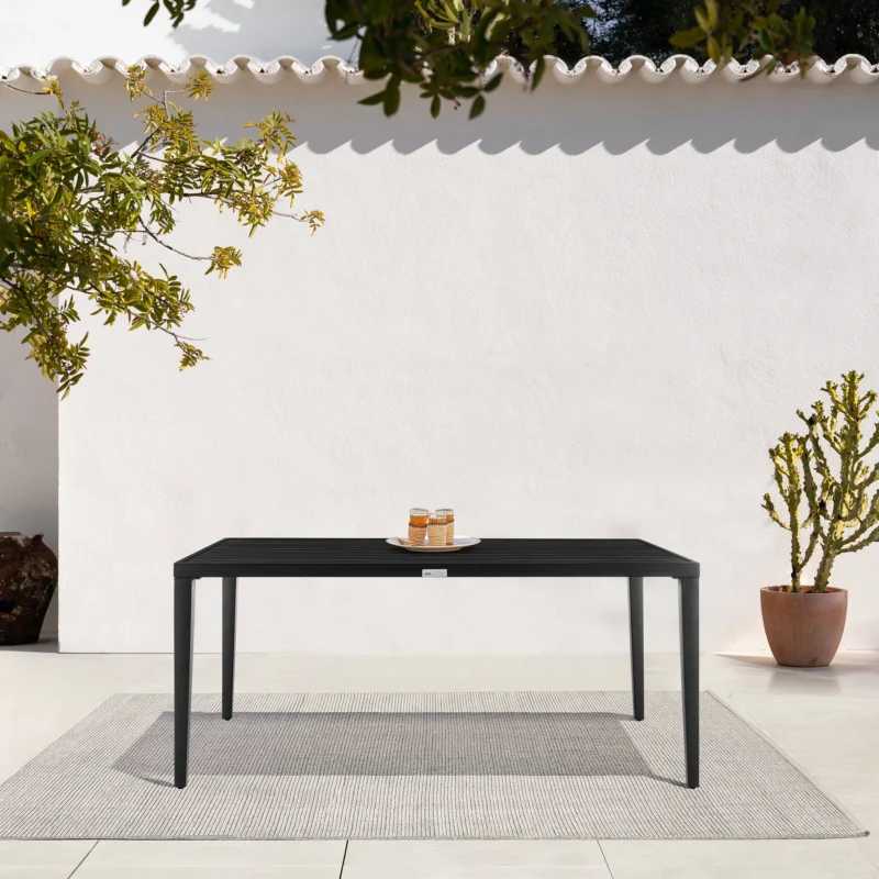 Aileen Outdoor Patio Dining Table in Aluminum By Armen Living | Outdoor Tables | Modishstore