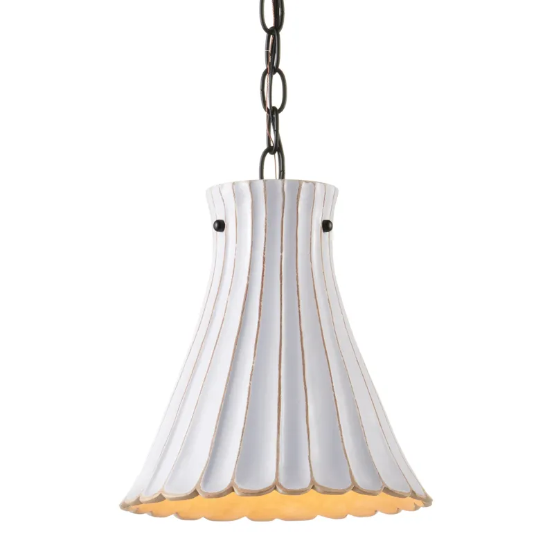 Jazz 10" Pendant | White Terracotta