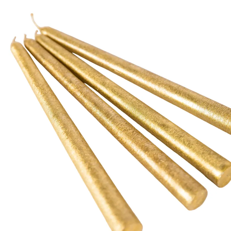 Christmas Gold Candles - Set of Four