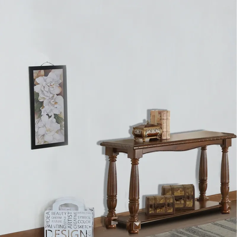 Wooden Console Table With Bottom Shelf, Brown By Benzara | Console Tables | Modishstore