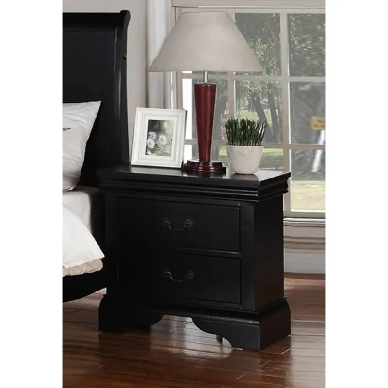 Attractive Pine Wood Night Stand,Black By Benzara | Nightstands | Modishstore