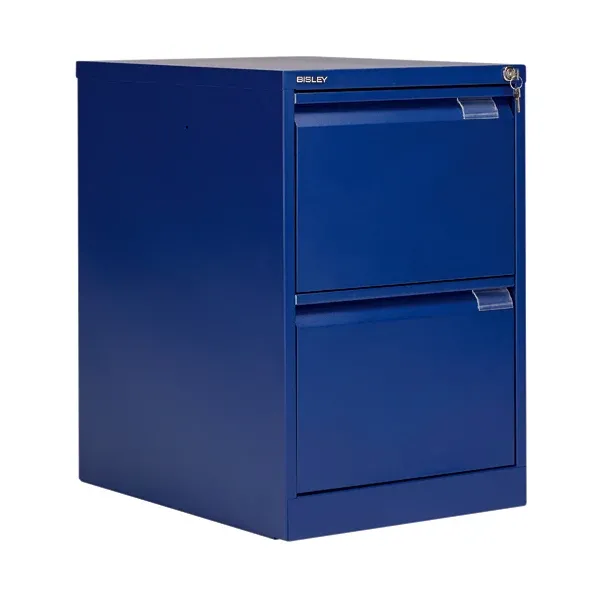 Bisley 2 Drawer Filing Cabinet Lockable 470x622x711mm Blue BS2E/BLUE