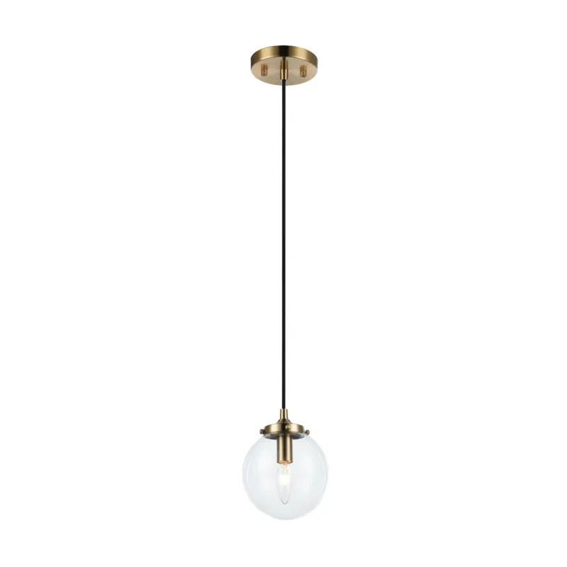 Bougie 1-Light Pendant | Aged Gold Brass / Clear