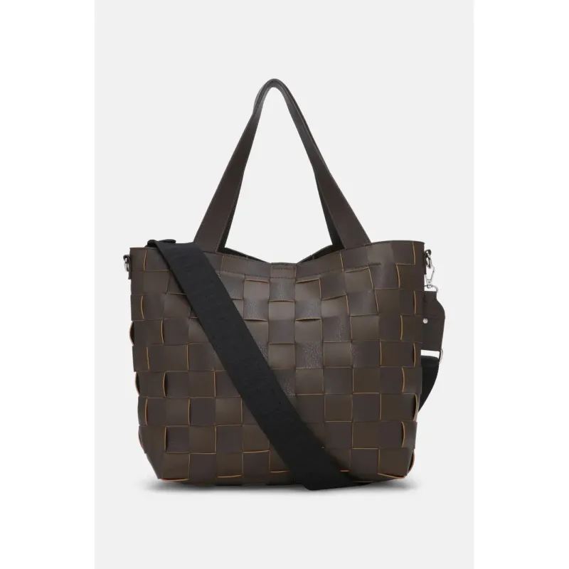 Big Braided Cross-Body Shopper Tote | Chocolate Brown