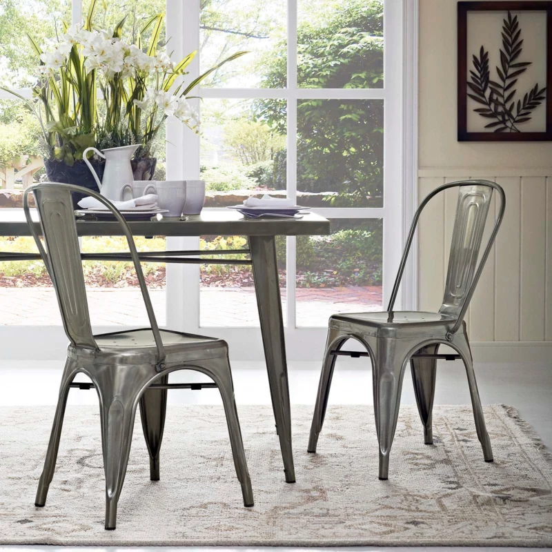 Modway Promenade Set of 2 Dining Side Chair - Gunmetal - EEI-2749 | Dining Chairs | Modishstore - 1