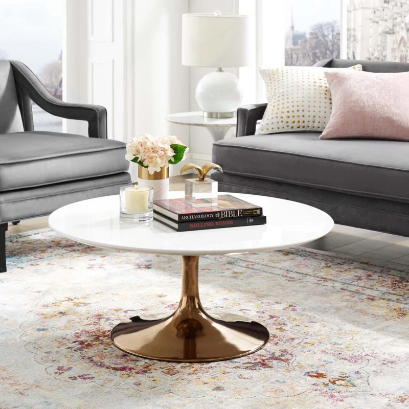 Modway Lippa 36" Coffee Table Rose White - EEI-3253 | Coffee Tables | Modishstore - 1
