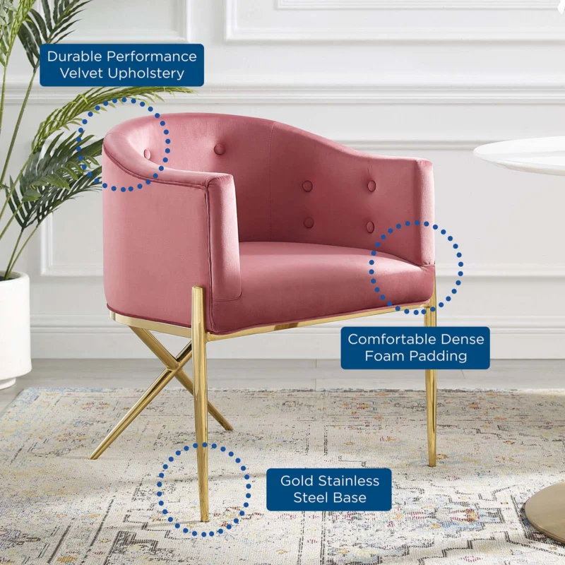 Savour Tufted Performance Velvet Accent Dining Armchair By Modway - EEI-3906 | Dining Chairs | Modishstore - 1