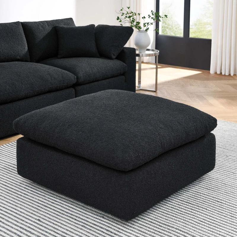 Commix Down Filled Overstuffed Boucle Fabric Ottoman By Modway - EEI-6258 | Ottomans | Modishstore - 1