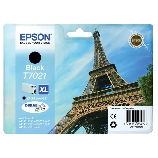 Epson T7021 Ink Cartridge DURABrite Ultra XL Eiffel Tower Black C13T70214010