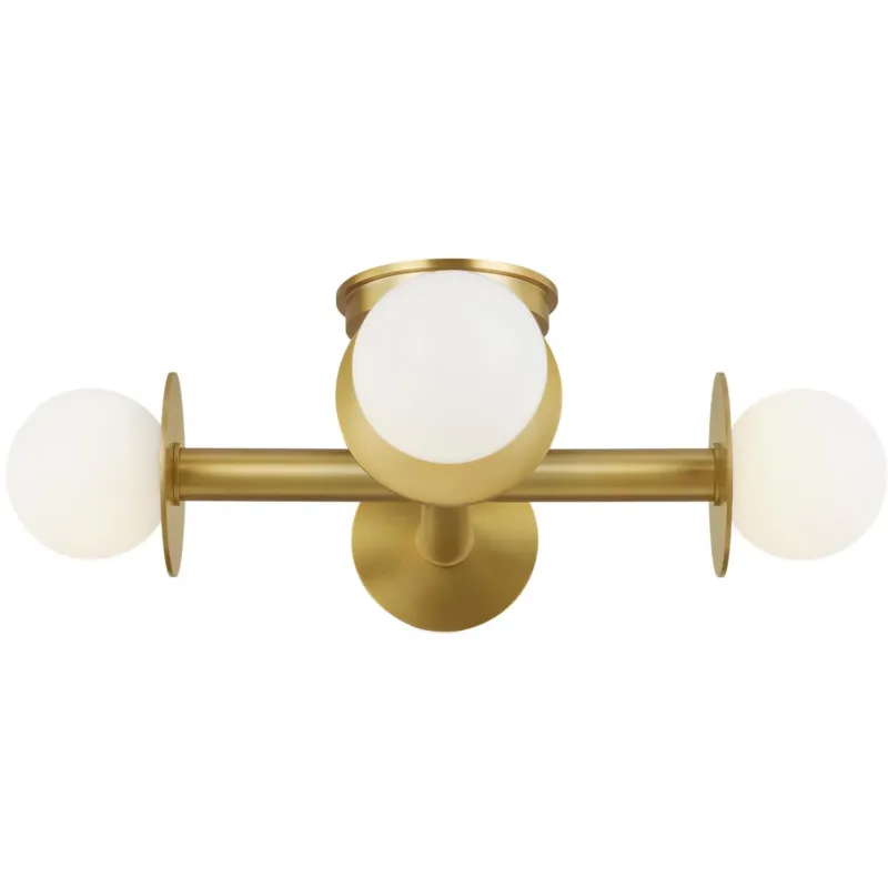 Nodes 4-Light Flush Mount | Burnished Brass