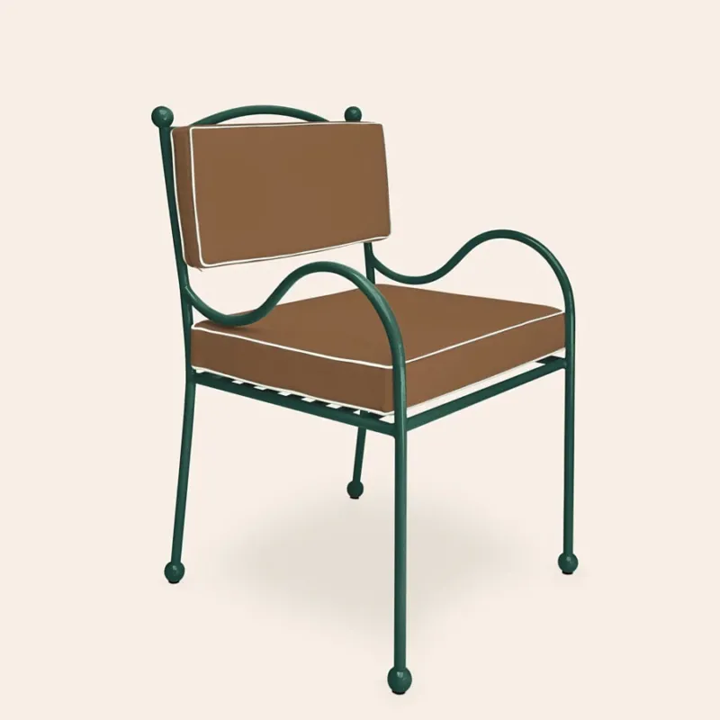 Panarea Armchair in Isola, Taupe & Cream Upholstery