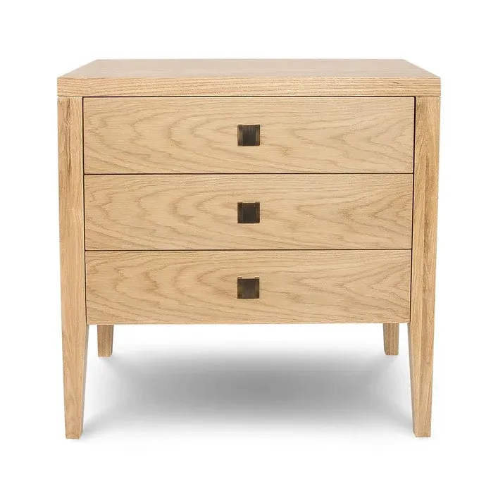 Harlum 3 Drawer Nightstand | Natural Oak