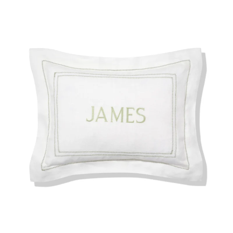 Boudoir Pillow with Hemstitch in Botanical Green