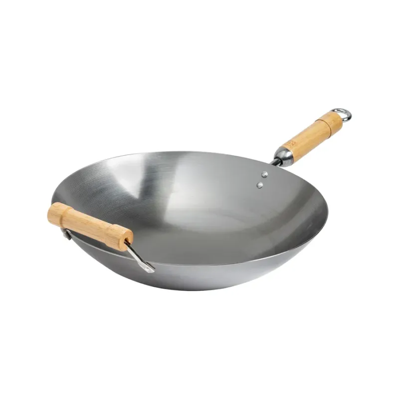 Joyce Chen Classic Series Round Bottom Wok, 14", Carbon Steel/Birch Handles